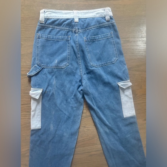 Pacsun Colorblock Boyfriend Cargo Carpenter Pants Womens size 28 - Picture 5 of 10